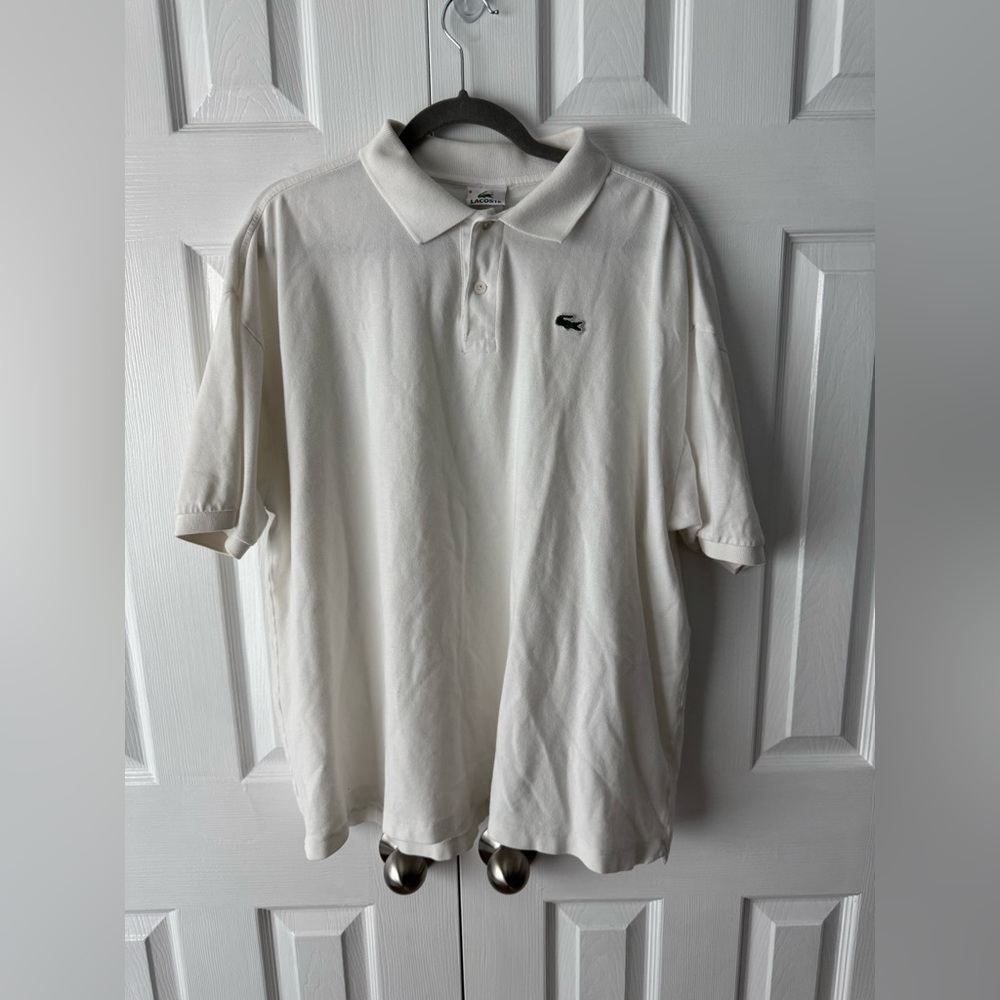 Lacoste Classic White Cotton Polo Shirt Embroidered Alligator US 3XL (Size 8)